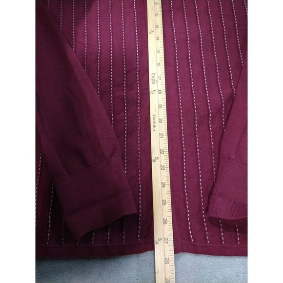 Bonobos Sweater Mens XL Red Striped Cardigan Cotton Knit Golf Casual Preppy - Picture 3 of 8